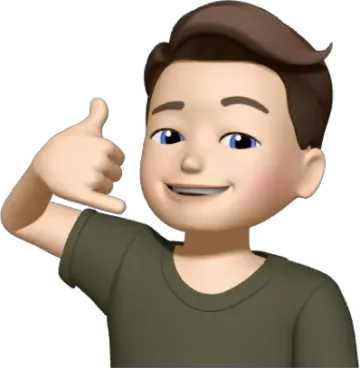 Brett's memoji making a call-me hand sign