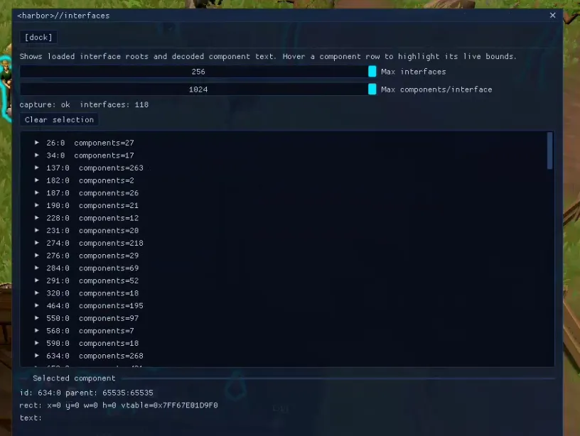 Harbor's interface inspector developer tool